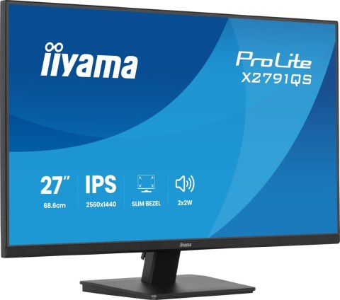 Iiyama ProLite X2791QS-B1 monitor komputerowy 68,6 cm (27") 2560 x 1440 px Quad HD LED Czarny