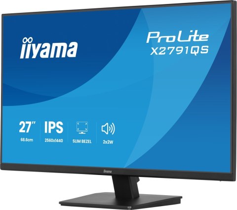 Iiyama ProLite X2791QS-B1 monitor komputerowy 68,6 cm (27") 2560 x 1440 px Quad HD LED Czarny