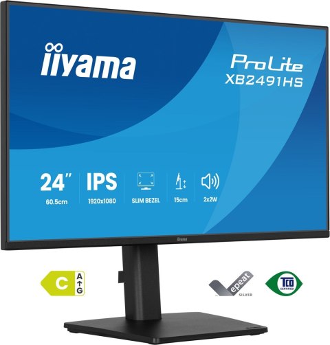 Iiyama ProLite XB2491HS-B1 monitor komputerowy 60,5 cm (23.8") 1920 x 1080 px Full HD LCD Czarny