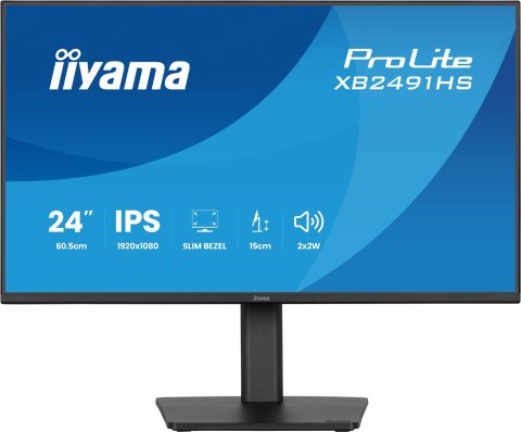 Iiyama ProLite XB2491HS-B1 monitor komputerowy 60,5 cm (23.8") 1920 x 1080 px Full HD LCD Czarny