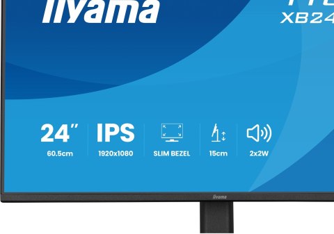 Iiyama ProLite XB2491HS-B1 monitor komputerowy 60,5 cm (23.8") 1920 x 1080 px Full HD LCD Czarny