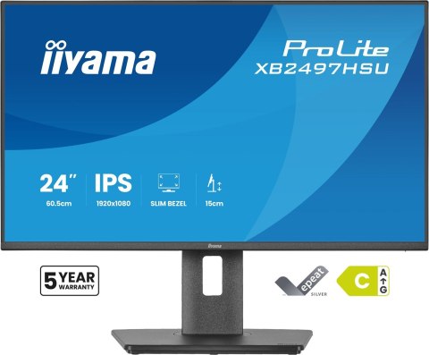 Iiyama ProLite XB2497HSU-B1 monitor komputerowy 60,5 cm (23.8") 1920 x 1080 px Full HD LED Czarny