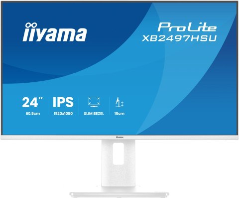 Iiyama ProLite XB2497HSU-W1 monitor komputerowy 60,5 cm (23.8") 1920 x 1080 px Full HD LED Biały