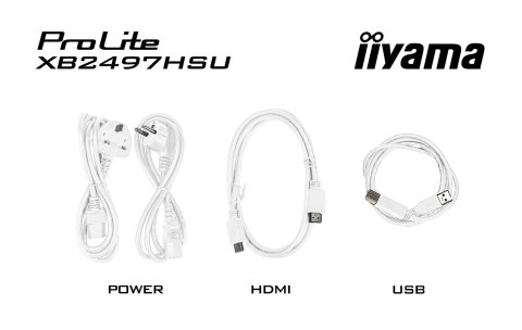 Iiyama ProLite XB2497HSU-W1 monitor komputerowy 60,5 cm (23.8") 1920 x 1080 px Full HD LED Biały