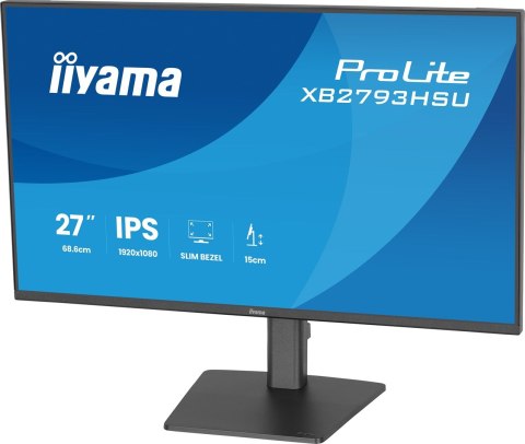 Iiyama ProLite XB2793HSU-B1 monitor komputerowy 68,6 cm (27") 1920 x 1080 px Full HD LED Czarny