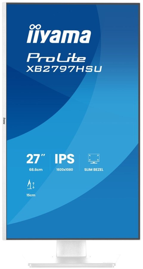Iiyama ProLite XB2797HSU-W1 monitor komputerowy 68,6 cm (27") 1920 x 1080 px Full HD LED Biały