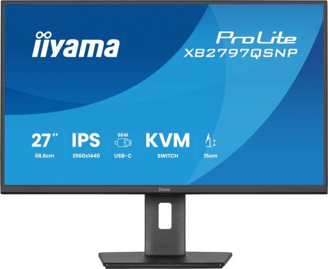Iiyama ProLite XB2797QSNP-B1 monitor komputerowy 68,6 cm (27") 2560 x 1440 px Quad HD LED Czarny