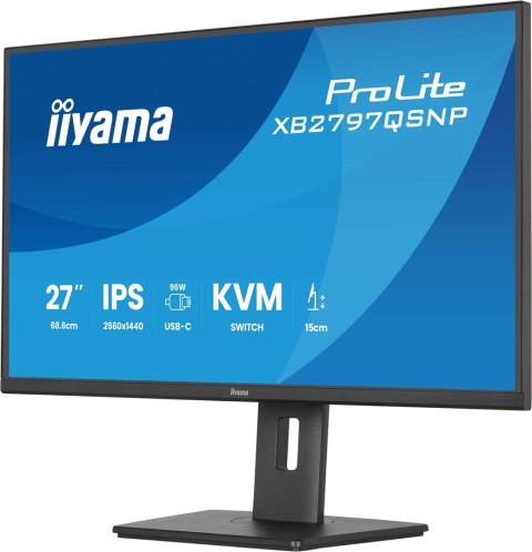 Iiyama ProLite XB2797QSNP-B1 monitor komputerowy 68,6 cm (27") 2560 x 1440 px Quad HD LED Czarny