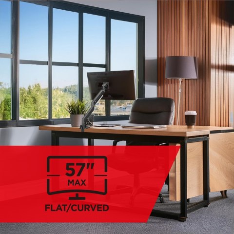 Uchwyt do monitora Maclean MC-968 podwójne ramię ze sprężyną gazową 17-57 cali 27 kg