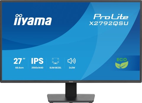 Iiyama ProLite X2792QSU-B1 monitor komputerowy 68,6 cm (27") 2560 x 1440 px Quad HD LED Czarny