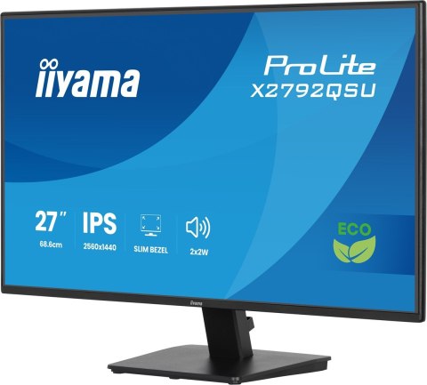 Iiyama ProLite X2792QSU-B1 monitor komputerowy 68,6 cm (27") 2560 x 1440 px Quad HD LED Czarny