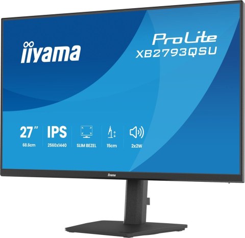 Iiyama ProLite XB2793QSU-B1 monitor komputerowy 68,6 cm (27") 2560 x 1440 px Quad HD LED Czarny