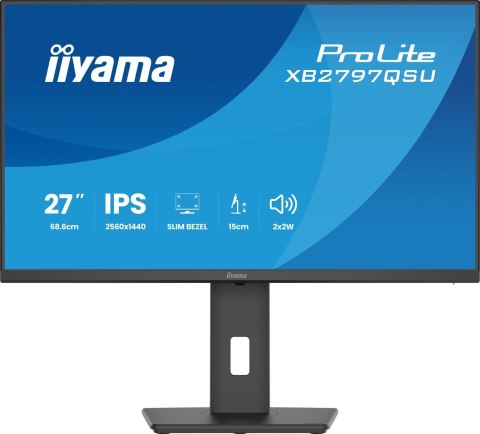 Iiyama ProLite XB2797QSU-B1 monitor komputerowy 68,6 cm (27") 2560 x 1440 px Quad HD LED Czarny