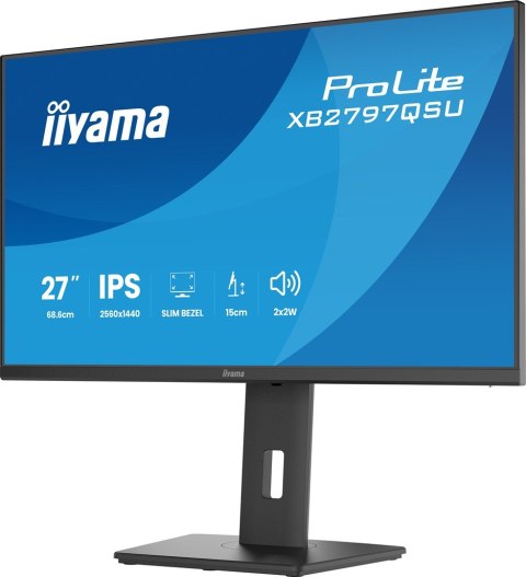 Iiyama ProLite XB2797QSU-B1 monitor komputerowy 68,6 cm (27") 2560 x 1440 px Quad HD LED Czarny