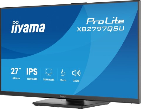 Iiyama ProLite XB2797QSU-B1 monitor komputerowy 68,6 cm (27") 2560 x 1440 px Quad HD LED Czarny