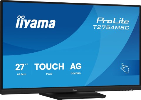 Iiyama ProLite T2754MSC-B2AG monitor komputerowy 68,6 cm (27") 1920 x 1080 px Full HD LED Ekran dotykowy Przeznaczony dla wielu 