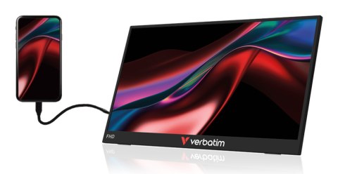 Verbatim Portable 14" FHD Touch Monitor LIGHT Przenośny monitor Czarny 35,6 cm (14") LCD 1920 x 1080 px