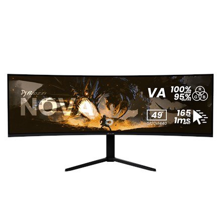 Arozzi Nova 49" Curved monitor komputerowy 124,5 cm (49") 5120 x 1440 px Dual QHD LED Czarny