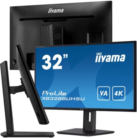 Monitor komputerowy iiyama ProLite XB3288UHSU-B5 80 cm (31.5") 3840 x 2160 px 4K Ultra HD LCD Czarny
