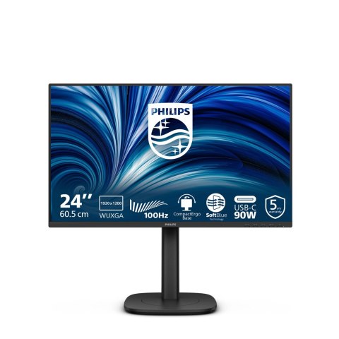 Philips 3000 series 24B2U3301D/00 monitor komputerowy 61,2 cm (24.1") 1920 x 1200 px WUXGA LCD Czarny