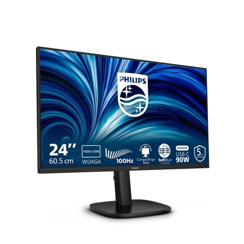 Philips 3000 series 24B2U3301D/00 monitor komputerowy 61,2 cm (24.1") 1920 x 1200 px WUXGA LCD Czarny