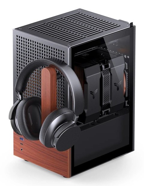Obudowa Jonsbo T6, Mini-Tower, Mini-ITX, Tempered Glass, Holz - czarna