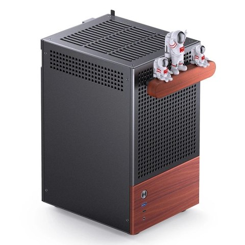 Obudowa Jonsbo T6, Mini-Tower, Mini-ITX, Tempered Glass, Holz - czarna