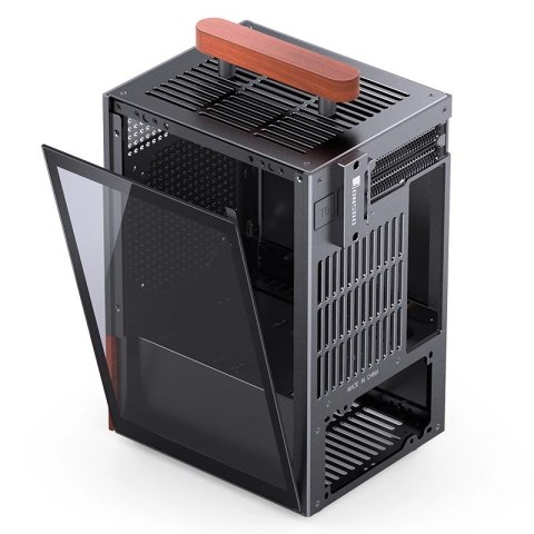 Obudowa Jonsbo T6, Mini-Tower, Mini-ITX, Tempered Glass, Holz - czarna