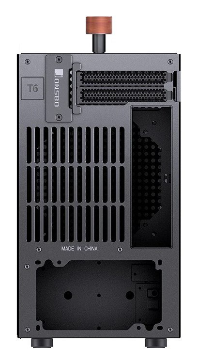 Obudowa Jonsbo T6, Mini-Tower, Mini-ITX, Tempered Glass, Holz - czarna