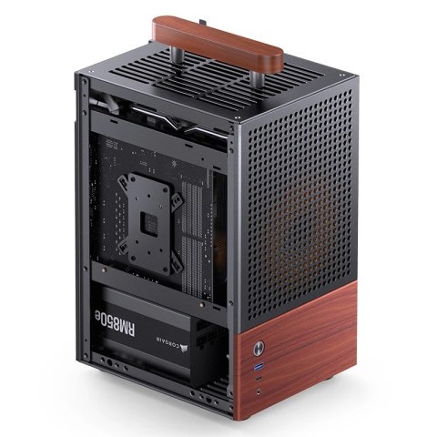Obudowa Jonsbo T6, Mini-Tower, Mini-ITX, Tempered Glass, Holz - czarna