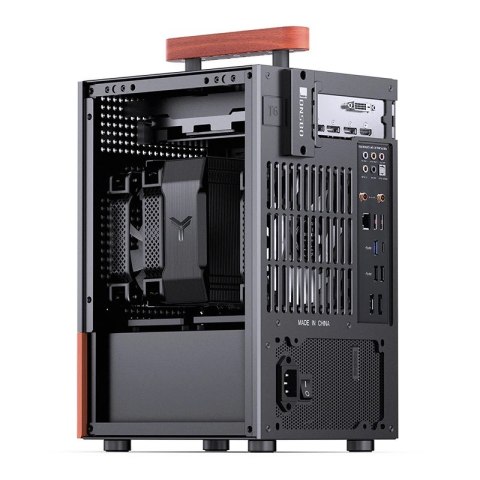 Obudowa Jonsbo T6, Mini-Tower, Mini-ITX, Tempered Glass, Holz - czarna