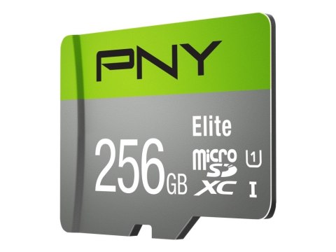 SD MicroSD XC Card 256GB PNY Elite Cl.10 U1 retail