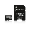 SD microSD Card 4GB Transcend SDHC Class10 w/adapter