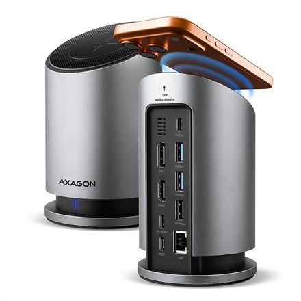 Axagon HMC-WL9 stacja dokująca Przewodowa USB 3.2 Gen 2 (3.1 Gen 2) Type-C Szary