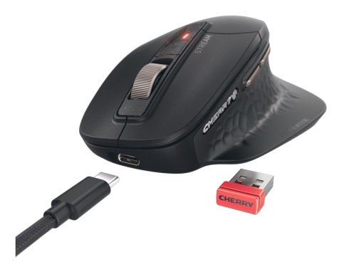 CHERRY Stream desktop ultimate klawiatura Dołączona myszka Dom/Biuro USB + RF Wireless + Bluetooth QWERTZ Niemiecki Czarny