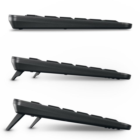 CHERRY Stream desktop ultimate klawiatura Dołączona myszka Dom/Biuro USB + RF Wireless + Bluetooth QWERTZ Niemiecki Czarny