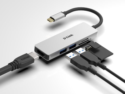 D-Link DUB-M530 stacja dokująca Przewodowa USB 3.2 Gen 1 (3.1 Gen 1) Type-C Aluminium, Czarny