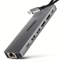 Hub USB Axagon HMC-7HX2 USB 3.2 Gen 1 (3.1 Gen 1) Type-C Szary