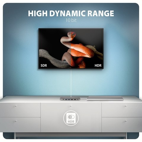 Hub USB Axagon HMC-7HX2 USB 3.2 Gen 1 (3.1 Gen 1) Type-C Szary