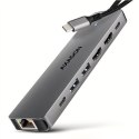 Hub USB Axagon HMC-7HX2 USB 3.2 Gen 1 (3.1 Gen 1) Type-C Szary
