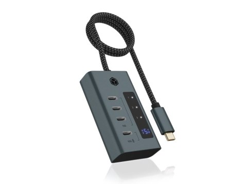 ICY BOX IB-HUB1454-C31 USB 3.2 Gen 1 (3.1 Gen 1) Type-C 10000 Mbit/s Niebieski, Szary