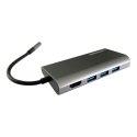 LC-Power LC-HUB-C-MULTI-5 stacja dokująca Przewodowa USB 3.2 Gen 1 (3.1 Gen 1) Type-C Antracyt, Czarny