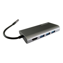 LC-Power LC-HUB-C-MULTI-5 stacja dokująca Przewodowa USB 3.2 Gen 1 (3.1 Gen 1) Type-C Antracyt, Czarny