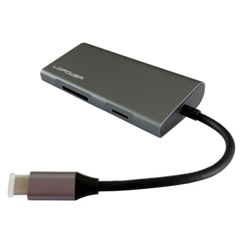 LC-Power LC-HUB-C-MULTI-5 stacja dokująca Przewodowa USB 3.2 Gen 1 (3.1 Gen 1) Type-C Antracyt, Czarny