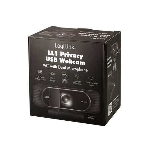 LogiLink UA0381 kamera internetowa 1920 x 1080 px USB 2.0 Czarny