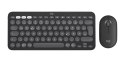 Logitech 920-012203 klawiatura Dołączona myszka Uniwersalne RF Wireless + Bluetooth QWERTZ Niemiecki Grafitowy