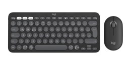 Logitech 920-012203 klawiatura Dołączona myszka Uniwersalne RF Wireless + Bluetooth QWERTZ Niemiecki Grafitowy