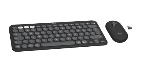 Logitech 920-012203 klawiatura Dołączona myszka Uniwersalne RF Wireless + Bluetooth QWERTZ Niemiecki Grafitowy