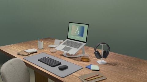 Logitech 920-012203 klawiatura Dołączona myszka Uniwersalne RF Wireless + Bluetooth QWERTZ Niemiecki Grafitowy