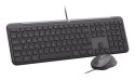 Logitech 920-013343 klawiatura Dołączona myszka Dom/Biuro USB QWERTZ Niemiecki Grafitowy
